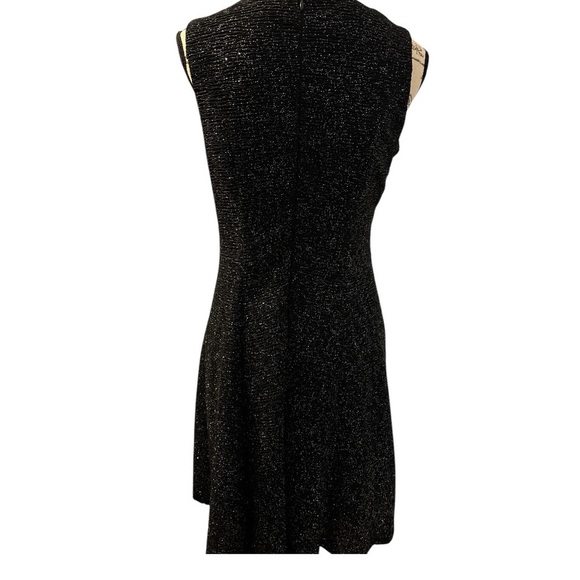 ALYX cocktail dress, black with sparkle metallic threads. ALine sz 8, lined - Picture 4 of 11